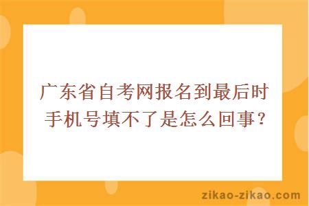 广东省自考网报名到最后时手机号填不了是怎么回事？