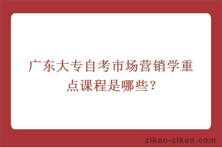 广东大专自考市场营销学重点课程是哪些？