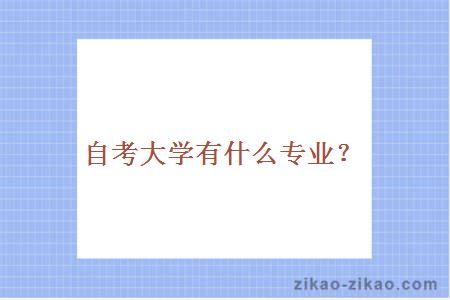 自考大学有什么专业？