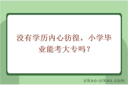 没有学历内心彷徨，小学毕业能考大专吗？