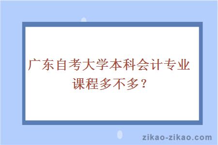 广东自考大学本科会计专业课程多不多？