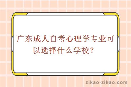 广东成人自考心理学专业可以选择什么学校？