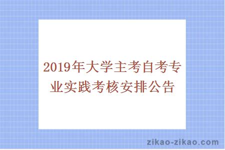 2019年大学主考自考专业实践考核安排公告