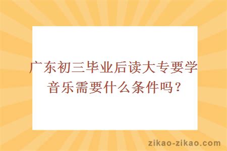 广东初三毕业后读大专要学音乐需要什么条件吗？