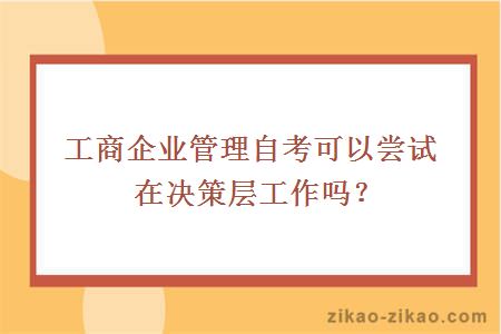 工商企业管理自考可以尝试在决策层工作吗？