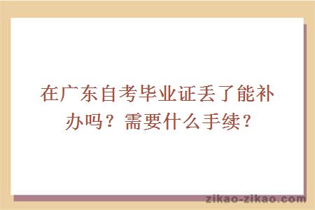 在广东自考毕业证丢了能补办吗？需要什么手续？