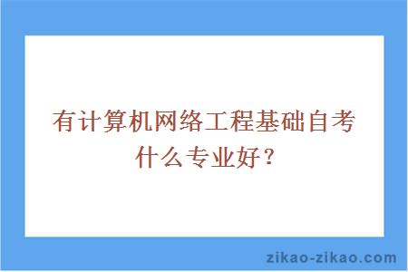 有计算机网络工程基础自考什么专业好？