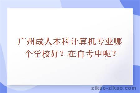 广州成人本科计算机专业哪个学校好？在自考中呢？