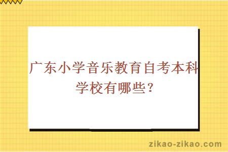 广东小学音乐教育自考本科学校有哪些？