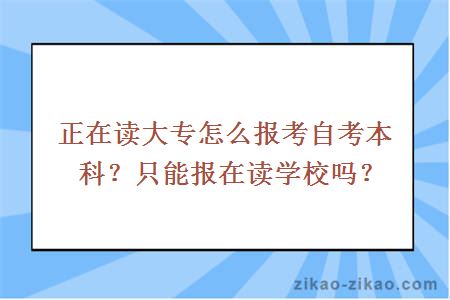 正在读大专怎么报考自考本科？只能报在读学校吗？