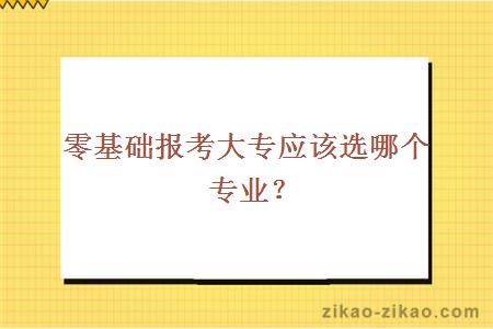 零基础报考大专应该选哪个专业？