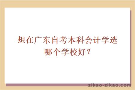 想在广东自考本科会计学选哪个学校好？