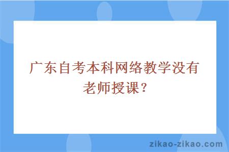 广东自考本科网络教学没有老师授课？