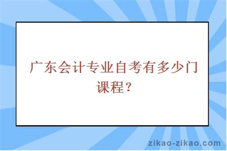 广东会计专业自考有多少门课程？