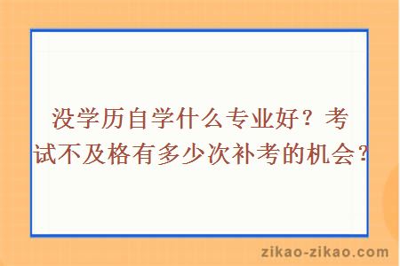 没学历自学什么专业好？考试不及格有多少次补考的机会？