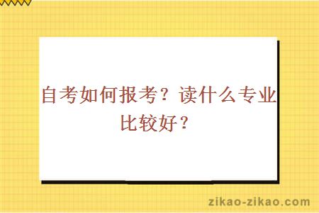 自考如何报考？读什么专业比较好？