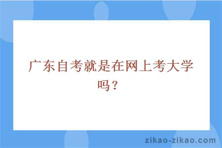 广东自考就是在网上考大学吗？