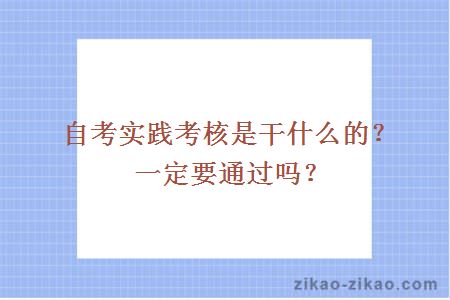 自考实践考核是干什么的？一定要通过吗？