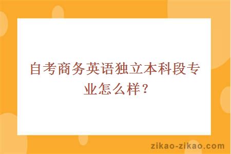 自考商务英语独立本科段专业怎么样？