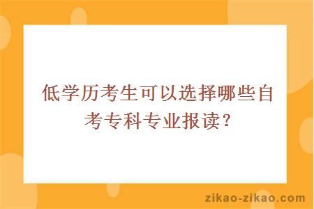 低学历考生可以选择哪些自考专科专业报读？