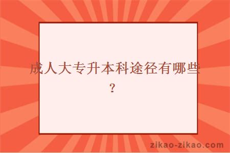 成人大专升本科途径有哪些？