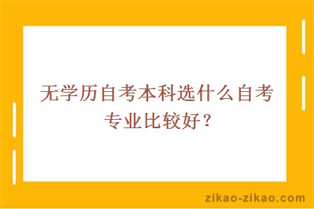 无学历自考本科选什么自考专业比较好？