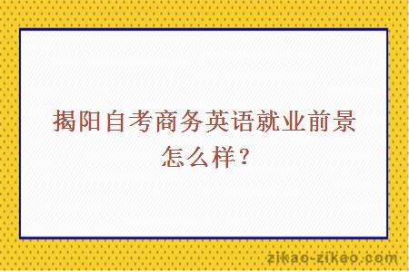 揭阳自考商务英语就业前景怎么样？