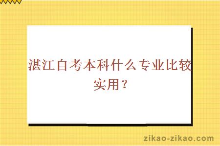 湛江自考本科什么专业比较实用？