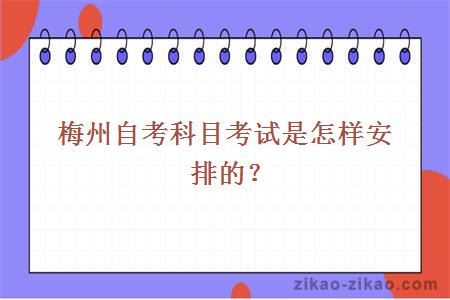 梅州自考科目考试是怎样安排的？