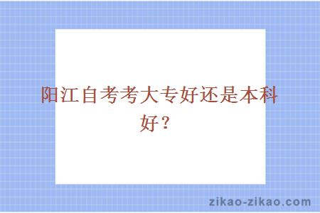 阳江自考考大专好还是本科好？