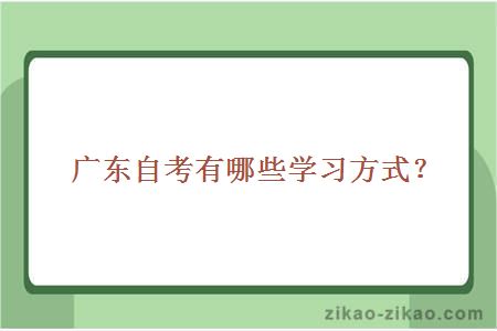 广东自考有哪些学习方式？