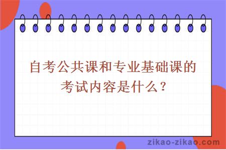 自考公共课和专业基础课的考试内容是什么？