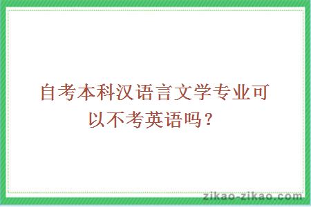 自考本科汉语言文学专业可以不考英语吗？