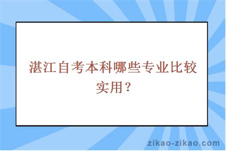 湛江自考本科哪些专业比较实用？