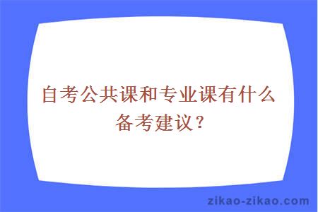 自考公共课和专业课有什么备考建议？