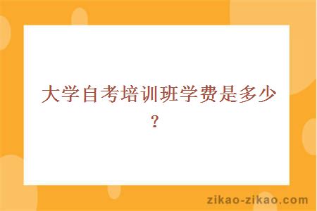 大学自考培训班学费是多少？