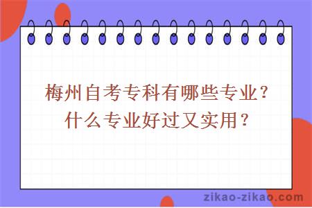 梅州自考专科有哪些专业？什么专业好过又实用？