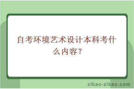 自考环境艺术设计本科考什么内容？