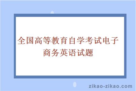 全国高等教育自学考试电子商务英语试题