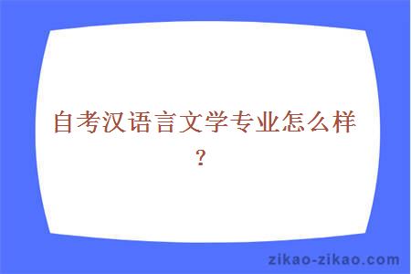 自考汉语言文学专业怎么样？