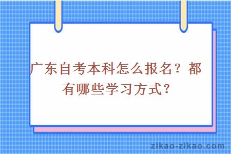 广东自考本科怎么报名？都有哪些学习方式？