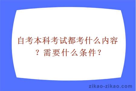 自考本科考试都考什么内容？需要什么条件？