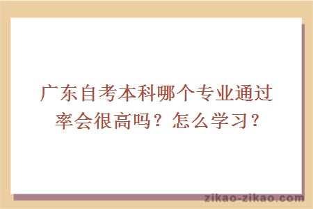 广东自考本科哪个专业通过率会很高吗？怎么学习？