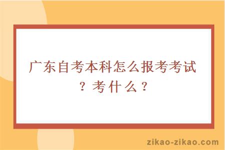 广东自考本科怎么报考考试？考什么？