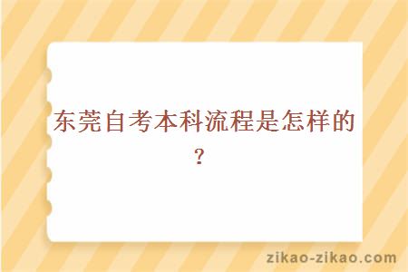 东莞自考本科流程是怎样的？