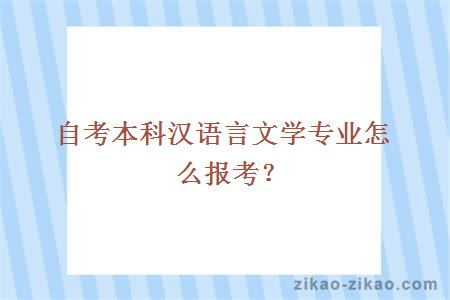 自考本科汉语言文学专业怎么报考？