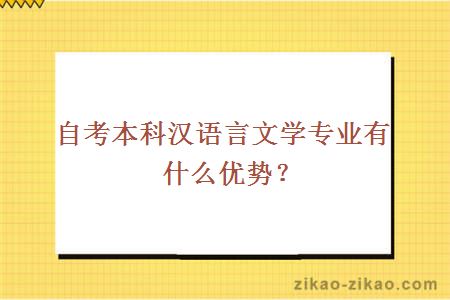 自考本科汉语言文学专业有什么优势？