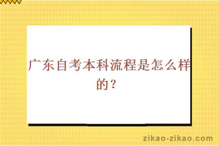 广东自考本科流程是怎么样的？