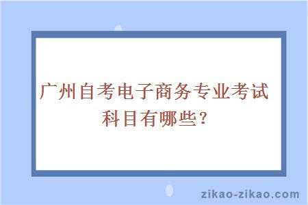 广州自考电子商务专业考试科目有哪些？