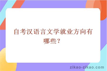 自考汉语言文学就业方向有哪些？